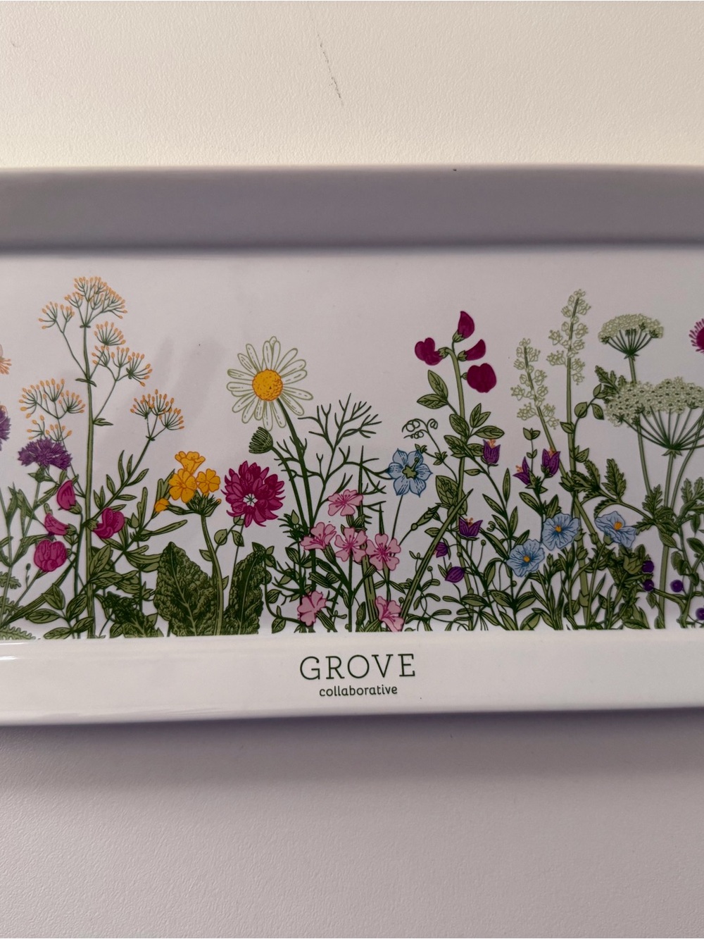 Grove Collaborative Limited Ed. Wildflower Ceramic Tray, Trinket Platter & Dish